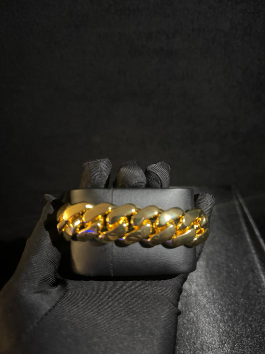 14k Gold plated Miami Cuban Link Bracelet 20mm